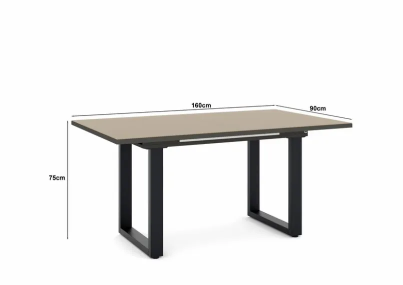 Esstische|set one by Musterring Esstisch mit Auszug Reno 160/210 x 90 cm Taupe