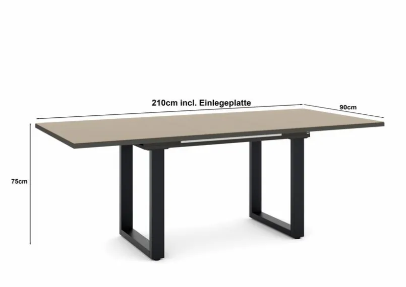 Esstische|set one by Musterring Esstisch mit Auszug Reno 160/210 x 90 cm Taupe