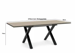 Esstische|set one by Musterring Esstisch mit Auszug Reno 160/210 x 90 cm Taupe