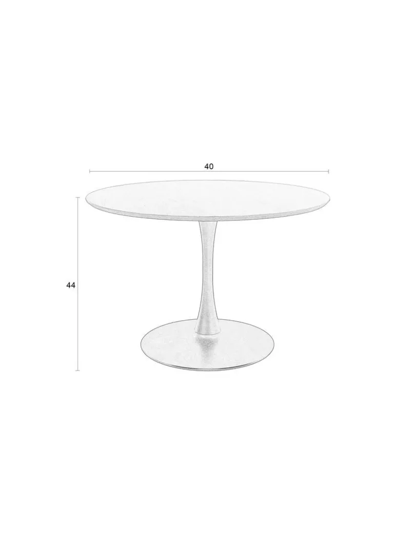 Esstische|White Label Esstisch Raku Ø 110 cm Schwarz