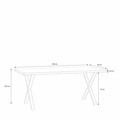 FORTE Esstische-Esstisch Tables 180 x 90 cm Eiche Artisan