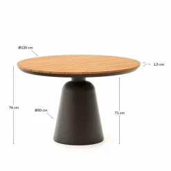 Kave Home Gartentische|Esstische-Esstisch Tudons 120 cm Teak