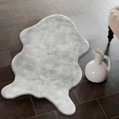 Felle & Fellteppiche-Fellimitat Happy 2 60 x 90 cm Grey