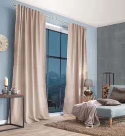 Schmidt Vorhänge & Gardinen-Fertiggardine Pellu Chenille 135 x 245 cm Natur