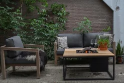 Cosi Feuertische|Loungetische-Feuertisch loft 100 x 100 cm Schwarz / Braun