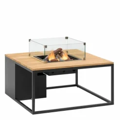 Cosi Feuertische|Loungetische-Feuertisch loft 100 x 100 cm Schwarz / Braun