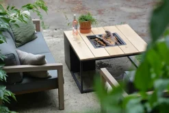 Cosi Feuertische|Loungetische-Feuertisch loft 100 x 100 cm Schwarz / Braun