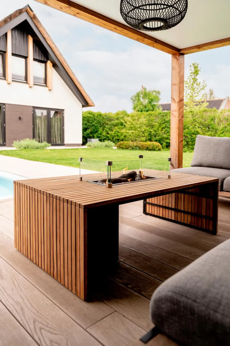 Feuertische|Cosi Feuertisch bridge 80 x 140 cm Teak