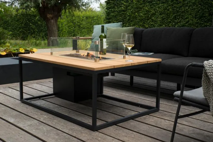 Cosi Feuertische-Feuertisch loft 80 x 120 cm Schwarz / Braun