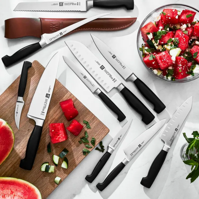 Zwilling Schneidwaren-Fleischmesser Vier Sterne 16 cm Schwarz