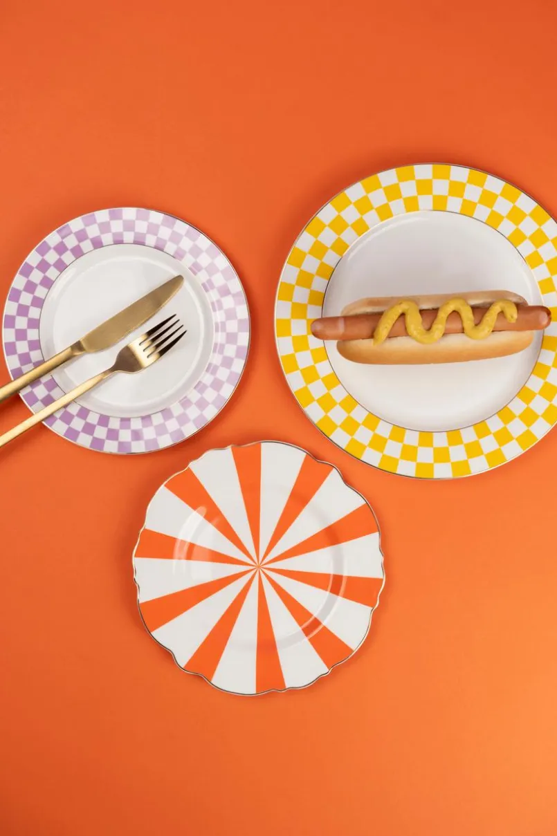 Geschirr|KARE DESIGN Frühstücksteller Harlequin Ø 21 cm Lila