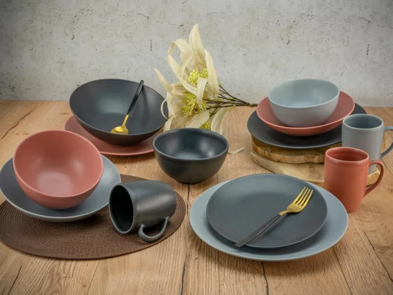 CreaTable Geschirr-Frühstücksteller Soft Touch Ø 21 cm Schwarz