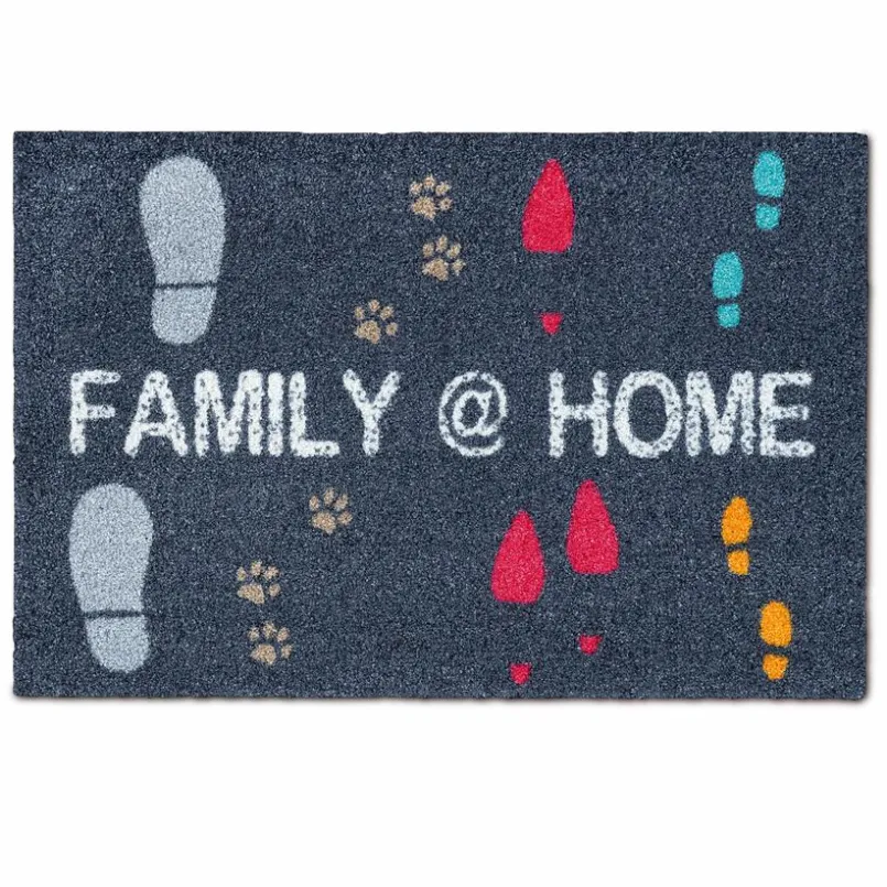 Wash & Dry Fussmatten|Fußmatten-Fußmatte Family @ Home 50 x 75 cm Grau