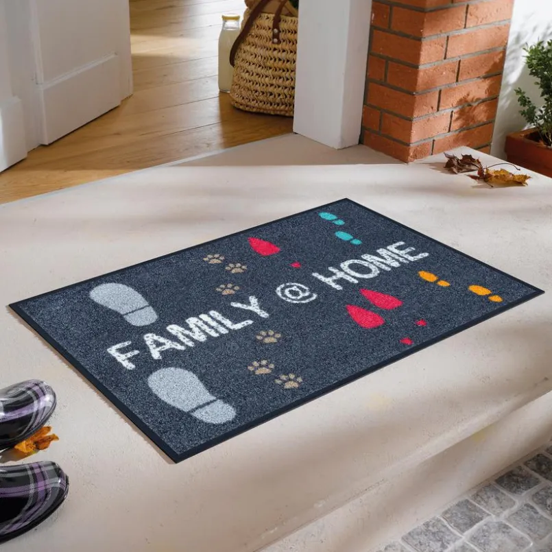 Wash & Dry Fussmatten|Fußmatten-Fußmatte Family @ Home 50 x 75 cm Grau