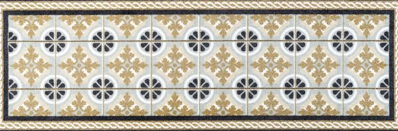 Wash & Dry Fußmatten-Fußmatte Kitchen Tiles 60 x 180 cm Beige