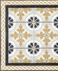 Wash & Dry Fußmatten-Fußmatte Kitchen Tiles 60 x 180 cm Beige