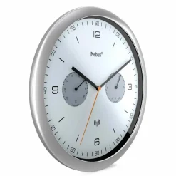 Mebus Wanduhren-Funkwanduhr 52827 Ø 26 cm Silber
