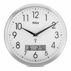 Wanduhren|Mebus Funkwanduhr 19422 Ø 30 cm Silber
