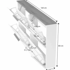 Garderoben-Komplettsets| Garderobenkombination Space Grau