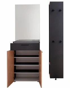 Garderoben-Komplettsets|Wittenbreder Garderobenkombination Palma Eiche / Grau