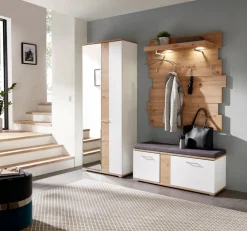 Innostyle Garderoben-Komplettsets-Garderobenkombination Signo Weiß / Eiche