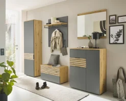 Garderobenständer & -Haken| Garderobenpaneel Milan Grau
