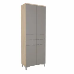 Garderobenschränke| Garderobenschrank Shino Grau / Eiche