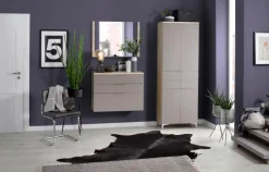 Garderobenschränke| Garderobenschrank Shino Grau / Eiche