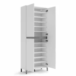 Garderobenschränke-Garderobenschrank Genio Weiß / Hochglanz