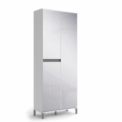 Garderobenschränke-Garderobenschrank Genio Weiß / Hochglanz