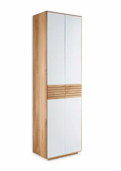 Garderobenschränke|Gradel Garderobenschrank Riva Eiche / Weißglas