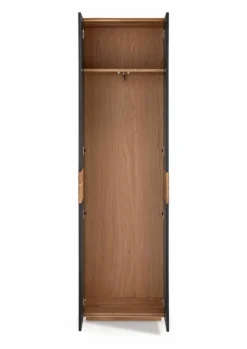 Gradel Garderobenschränke-Garderobenschrank Riva Eiche / Weißglas