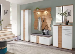 Innostyle Garderobenschränke-Garderobenschrank Signo Weiß / Eiche