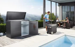 Gartenregale|biohort Garten-Highboard 160 cm Dunkelgrau