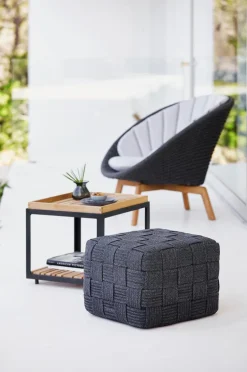 Gartenhocker Und Fußablagen|Cane-line Gartenhocker Cube Dunkelgrau