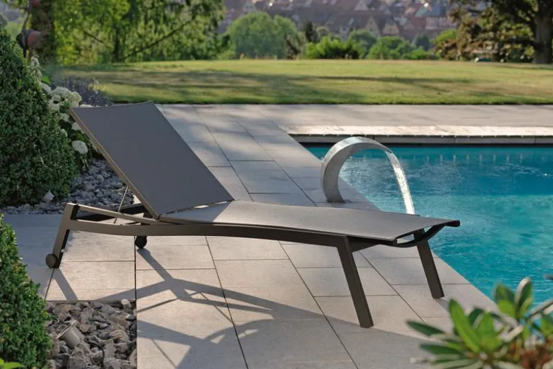 Stern Loungeliegen|Gartenliegen-Gartenliege Allround, Alu/Textilene Anthrazit