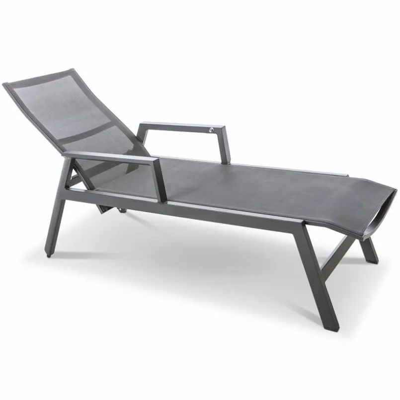 Loungeliegen|Gartenliegen-Gartenliege Deluxe Alu Schwarz