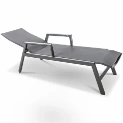 Loungeliegen|Gartenliegen-Gartenliege Deluxe Alu Schwarz