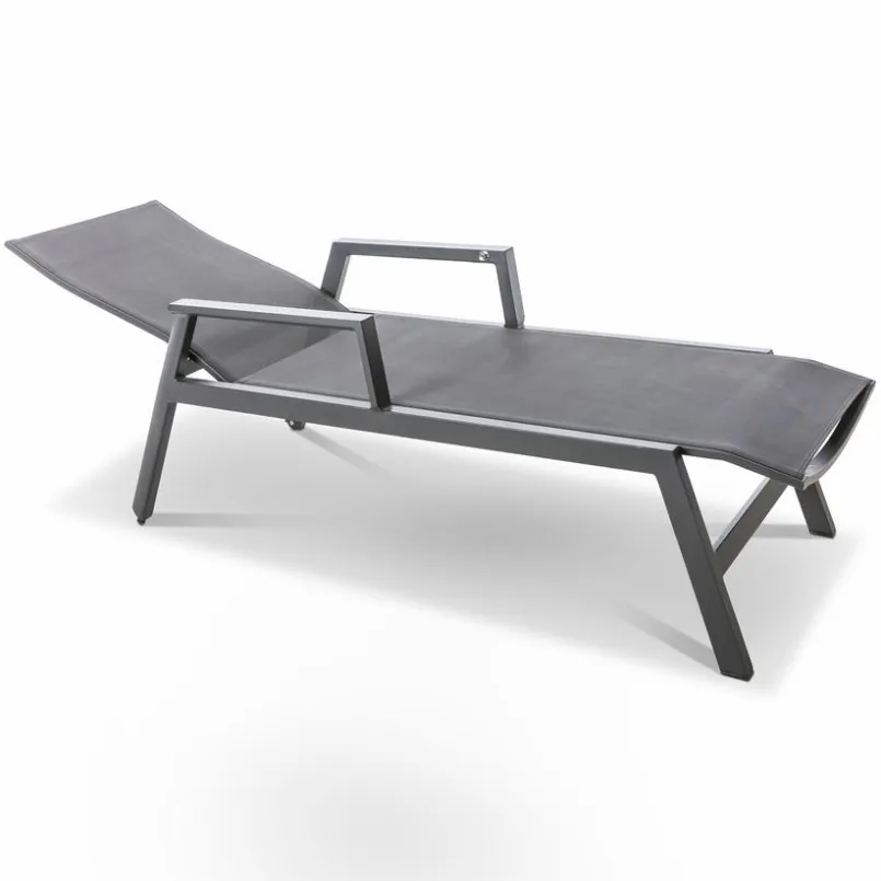 Loungeliegen|Gartenliegen-Gartenliege Deluxe Alu Schwarz