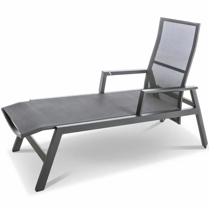 Loungeliegen|Gartenliegen-Gartenliege Deluxe Alu Schwarz