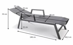 Loungeliegen|Gartenliegen-Gartenliege Deluxe Alu Schwarz