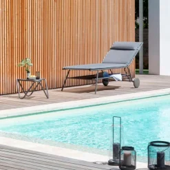 Gartenliegen|Balkonliegen|Lafuma Mobilier Gartenliege Miami II hoch Silver