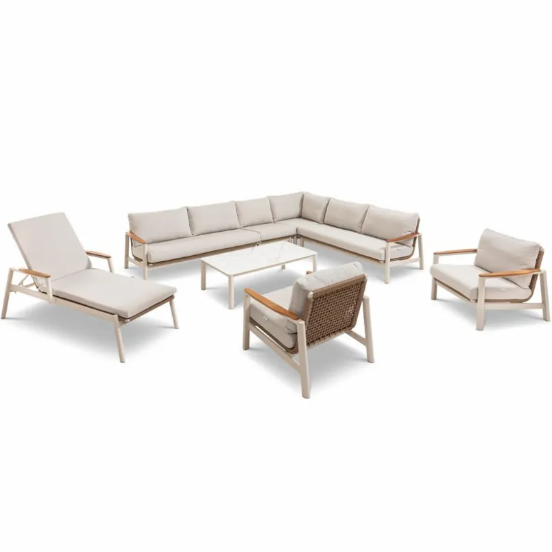 Loungeliegen|Segarda Gartenliege Santorini Liege Beige