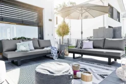Loungeliegen|Gartenliegen| Gartenliegen Set Flin 2 tlg. Grau
