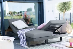 Loungeliegen|Gartenliegen| Gartenliegen Set Flin 2 tlg. Grau