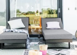 Loungeliegen|Gartenliegen| Gartenliegen Set Flin 2 tlg. Grau