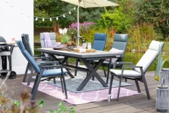 Loungesessel|Gartenstühle| Gartensessel Deluxe Alu Schwarz