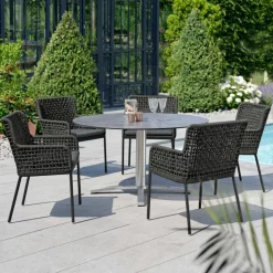 Loungesessel|Gartenstühle|Stern Gartensessel Greta, Faser/Textilen Anthrazit