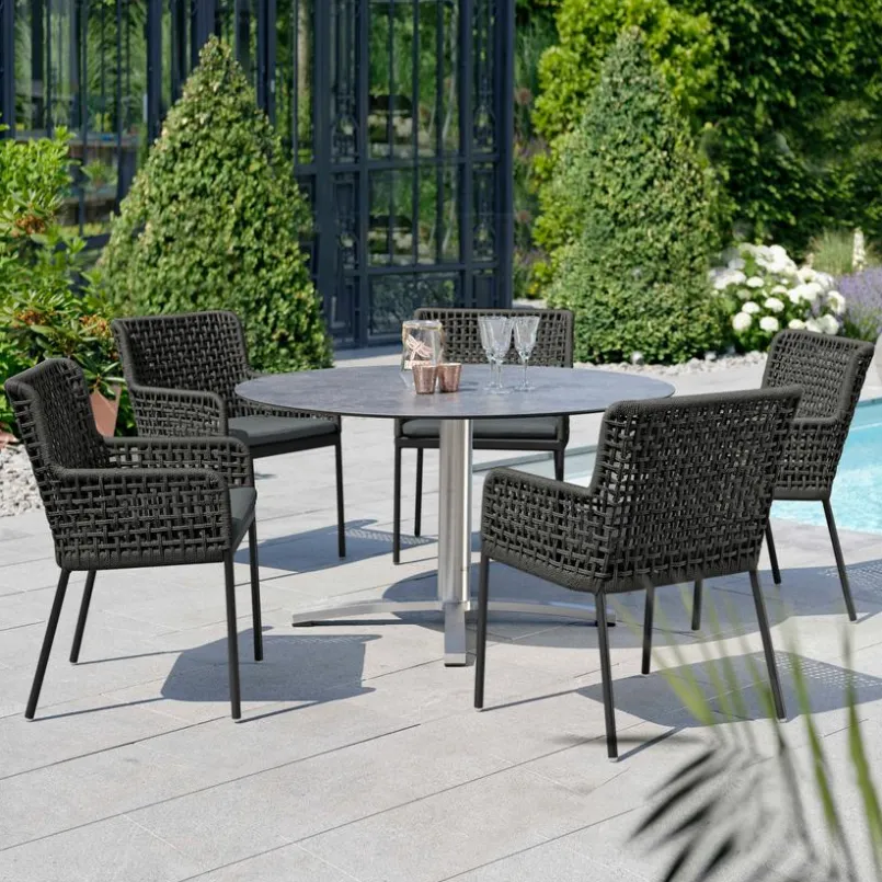 Loungesessel|Gartenstühle|Stern Gartensessel Greta, Faser/Textilen Anthrazit