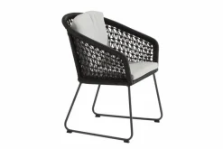 4 SEASONS OUTDOOR Loungesessel|Gartenstühle-Gartensessel Mila, Edelstahl/Rope Anthrazit